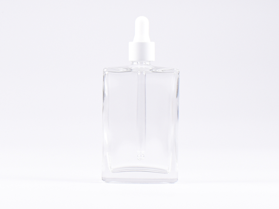 Klarglasflasche Miro 100ml - Pipette weiss